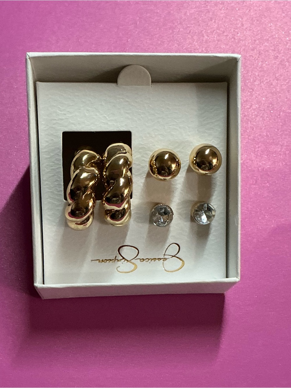 Gold Women's Earring Set Trio